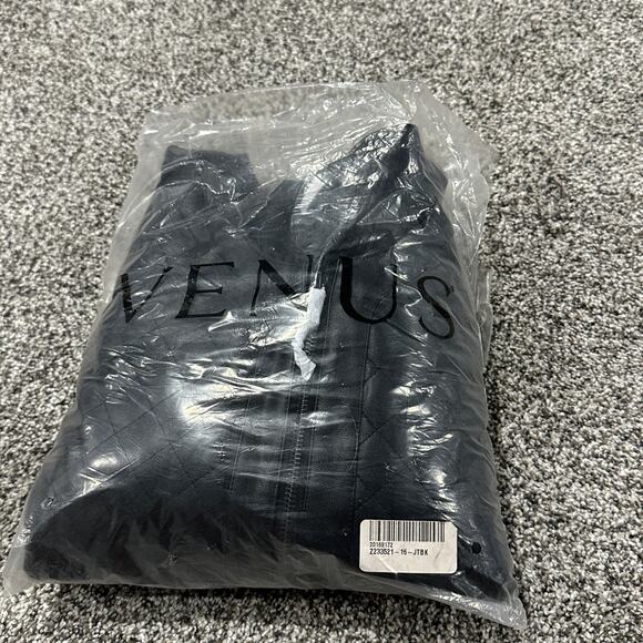 New with tags, VENUS Faux-Leather Quilted Jacket Black, Size 16 - Picture 14 of 14